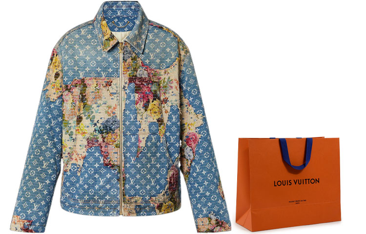 

LOUIS VUITTON Джинсовая куртка мужская синяя, Shopping Bag Included