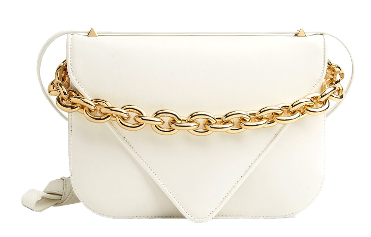 

Bottega Veneta Сумка-конверт из телячьей кожи, дамская сумочка, сумка через плечо, средний размер, женская, белая