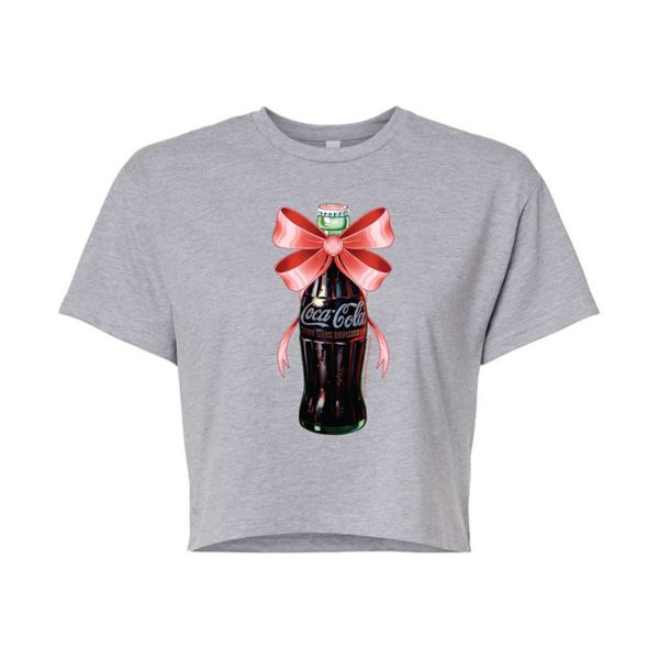 

Детская укороченная футболка с принтом бутылки Coca-Cola и бантом Licensed Character, серый