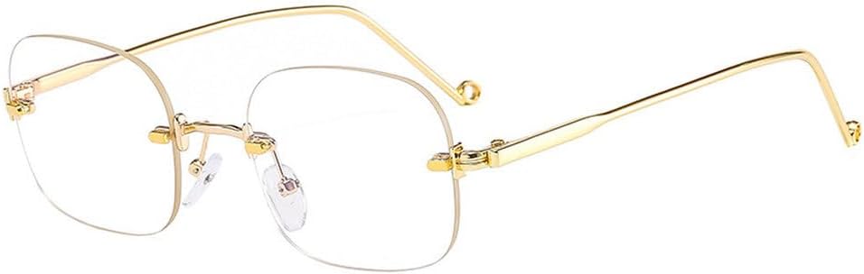 

Женские солнцезащитные очки без оправы в стиле панк, мужские солнцезащитные очки без оправы с синими прозрачными линзами, защита от УФ-излучения UV400 TKKTLLT, C10gold-clear