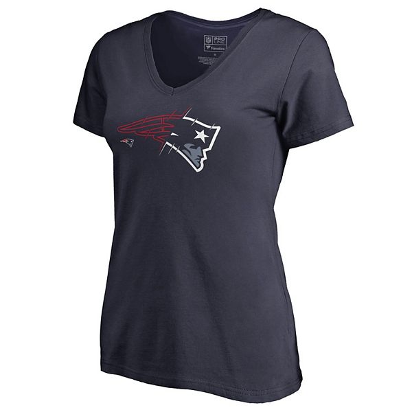 

Женская футболка с v-вырезом New England Patriots X-Ray в темно-синем цвете Unbranded