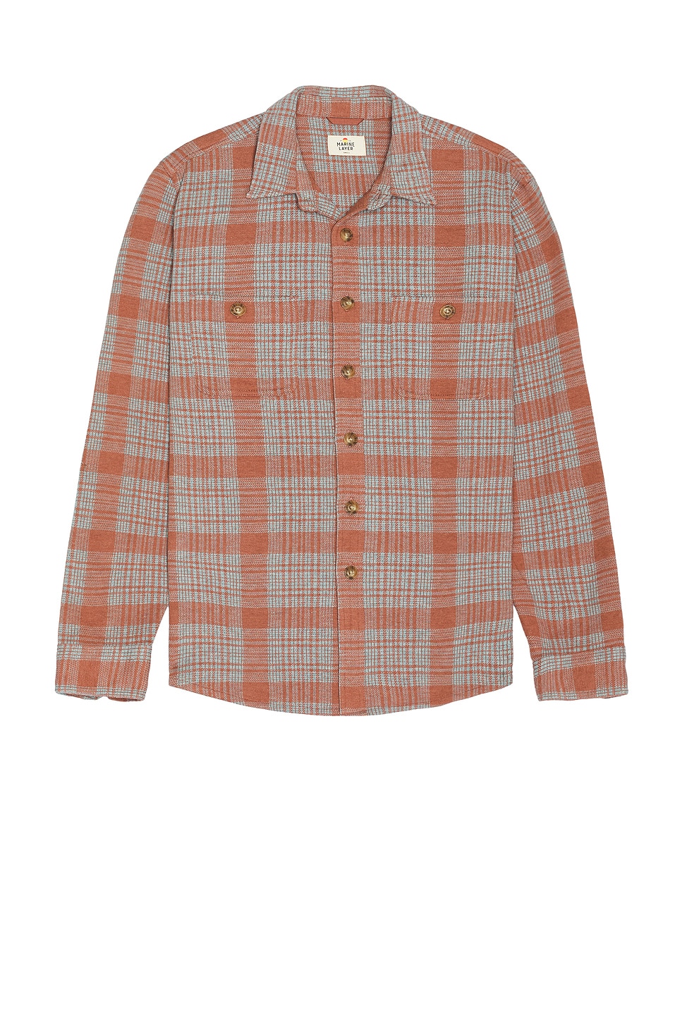 

Рубашка pacifica из эластичного твила Marine Layer, цвет marsala plaid