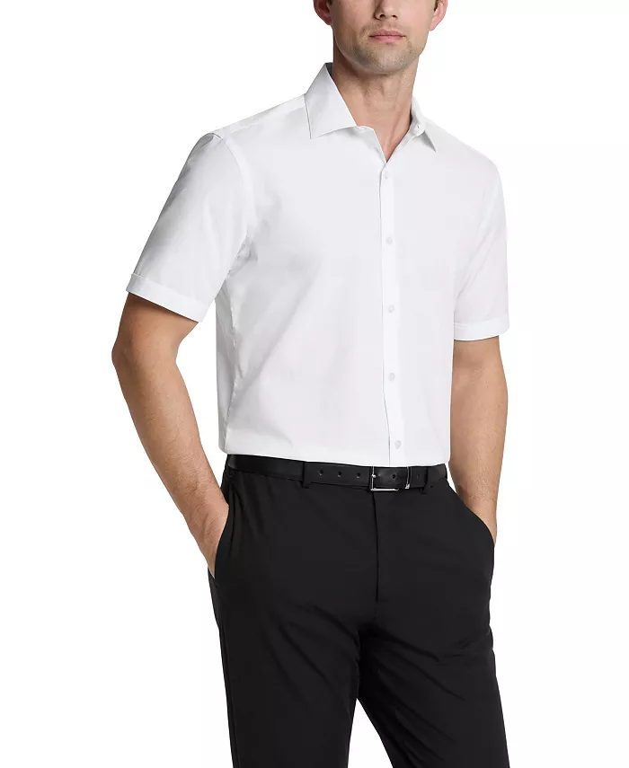 

Мужская классическая рубашка с коротким рукавом Slim Fit Van Heusen, белый