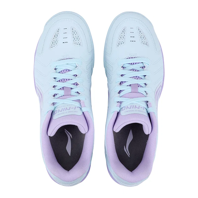 Кроссовки для настольного тенниса Li-Ning низкие амортизирующие светло-синие/светло-фиолетовые — фото 3