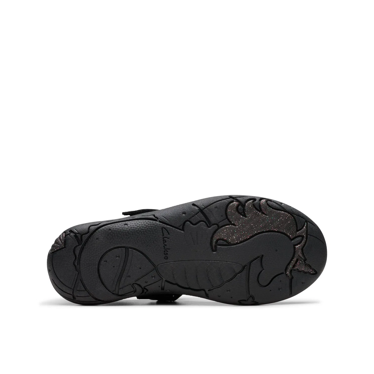 Туфли Clarks Relda Gem для девочек, кожаные, с ремешком на липучке, черные — фото 3