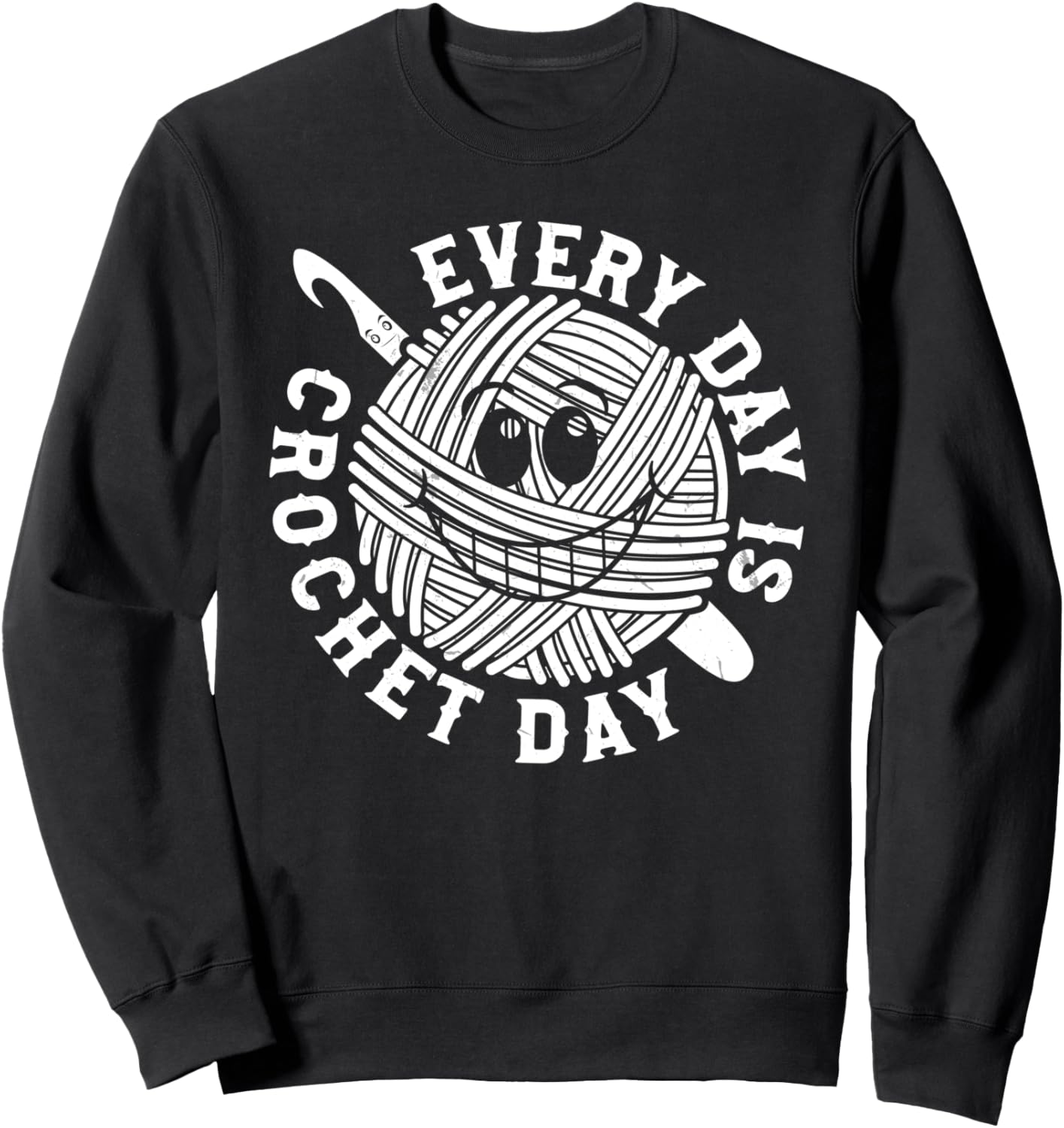 

Вязание крючком - Толстовка Каждый день - день вязания крючком Funny Crochet Crocheter, черный
