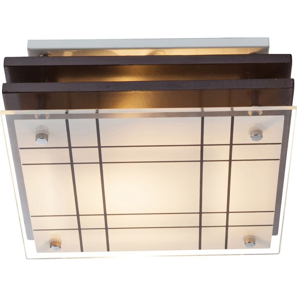 

КАДАВУ Потолочный светильник, дерево, квадрат, # в стекле, хром Globo Lighting