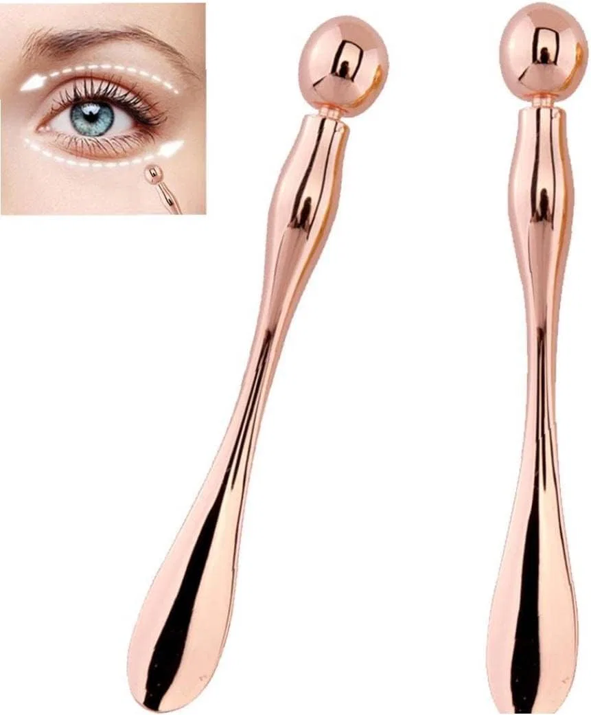 Металлический массажный стик для лица и глаз Lipfer, Rose Gold