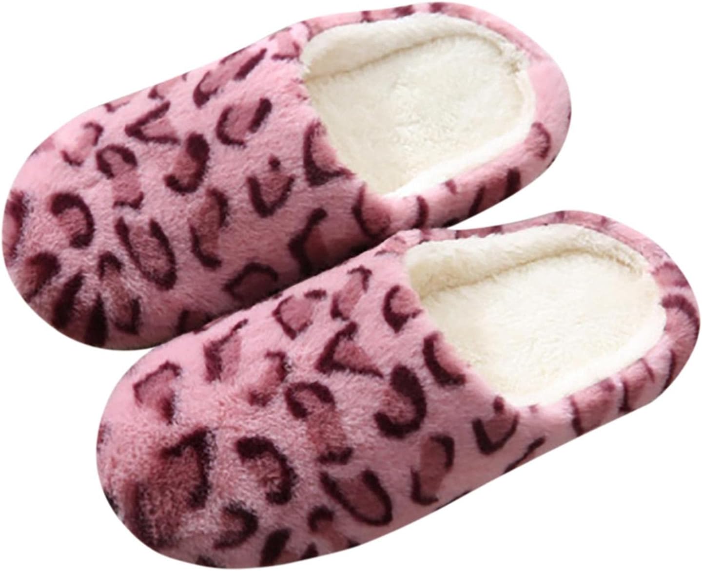 

Тапочки Hbeylia с пушистой отделкой для женщин, модный дизайн с леопардовым принтом, мягкие плюшевые закрытые тапочки для дома, удобные складывающиеся домашние шлепанцы, повседневная обувь для дома и улицы, подходят для путешествий, розовый