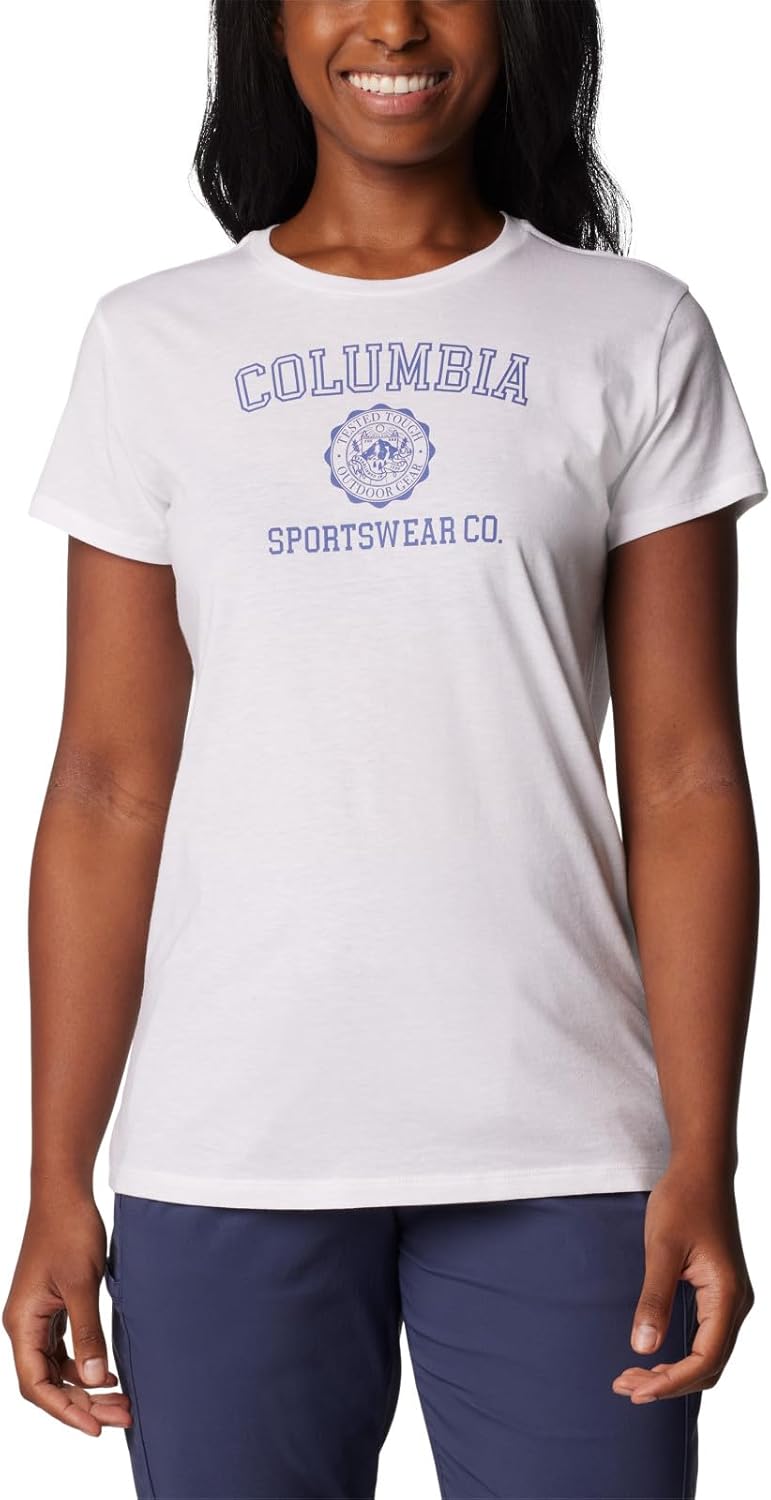 

Женская футболка Columbia Sun Trek Ss Graphic Tee, White/Csc Emblem, Белый, Женская футболка Columbia Sun Trek Ss Graphic Tee, White/Csc Emblem