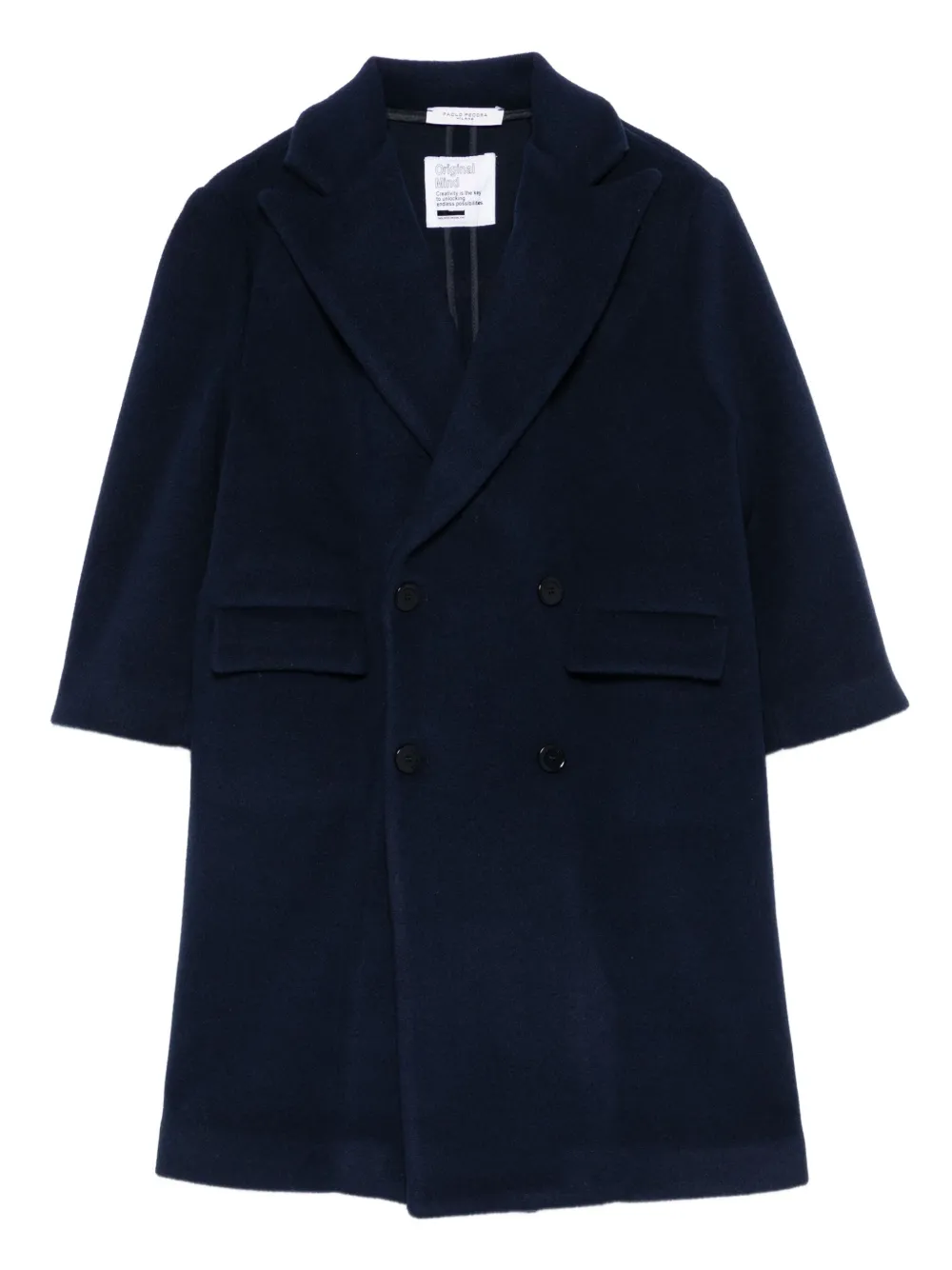 

Двубортное пальто с укороченными рукавами Paolo Pecora Kids, синий