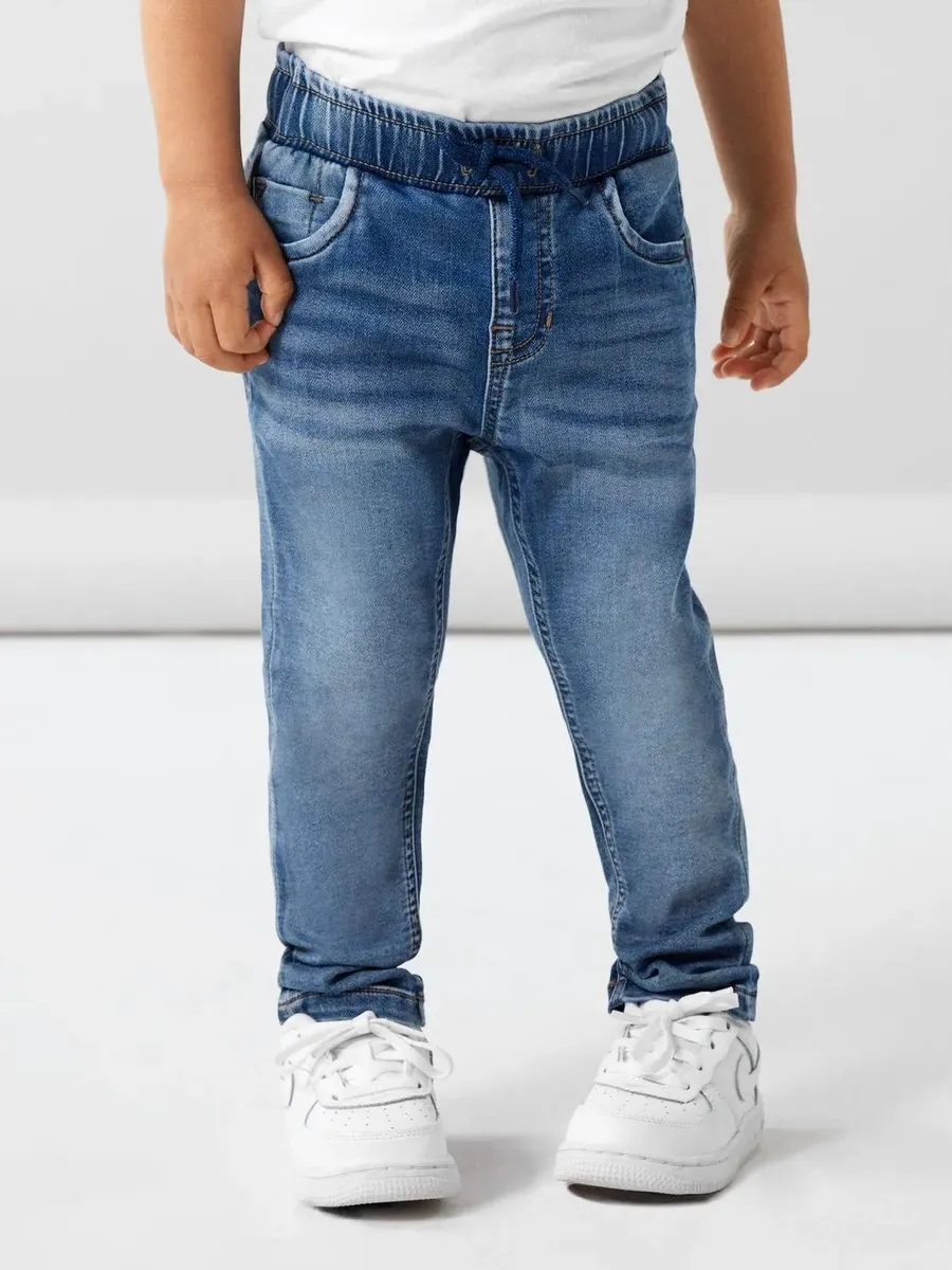 

Джинсы-слипоны Name It "NMMRYAN SLIM SWE JEANS 2472-TH NOOS", в спортивном стиле, синий
