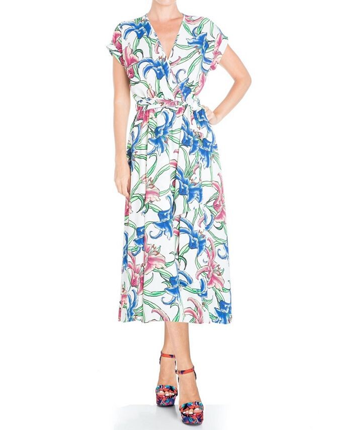 

Женское платье миди Jasmine Meghan Los Angeles, цвет Green hibiscus