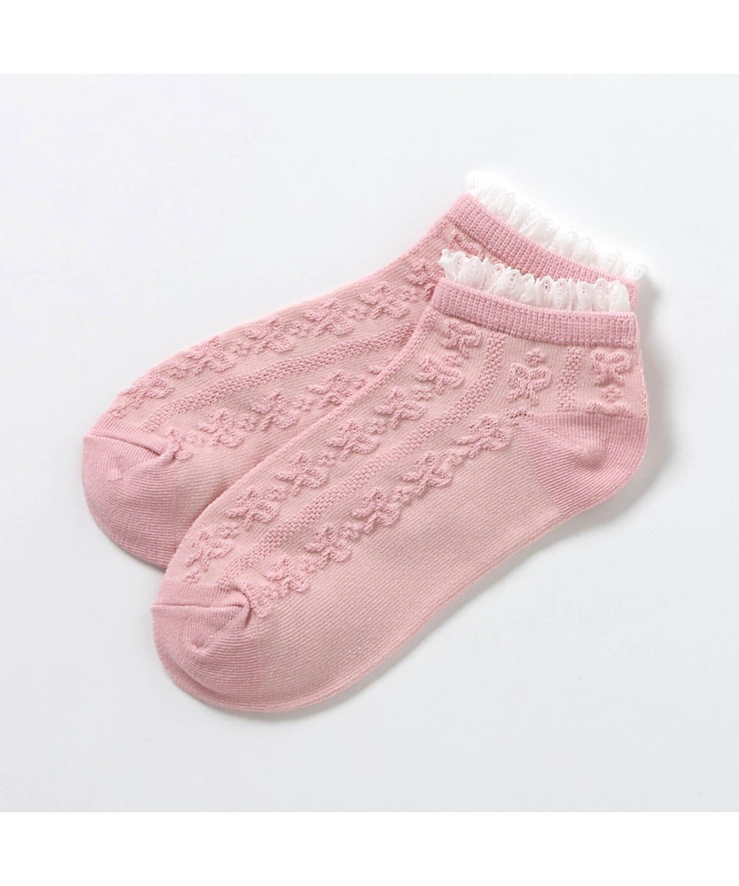 Короткие носки с оборками и узором из лент Apres les cours, Pink