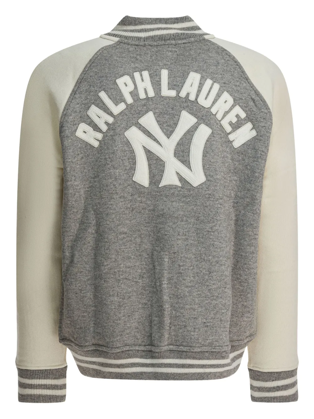 Бомбер на кнопках с нашивками New York Yankees Polo Ralph Lauren, серый — фото 2