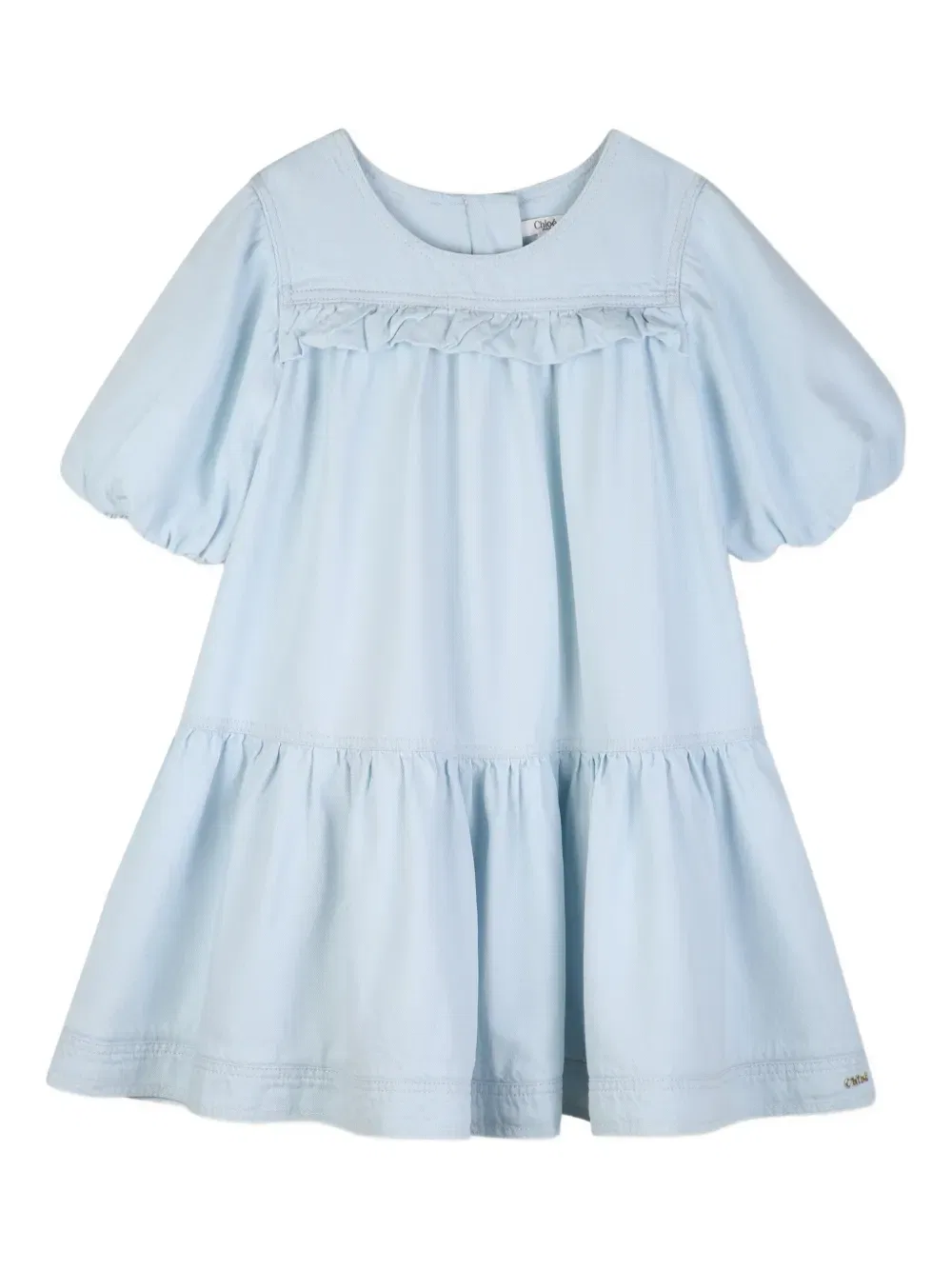 Хлопковое платье с оборками Chloe Kids, синий