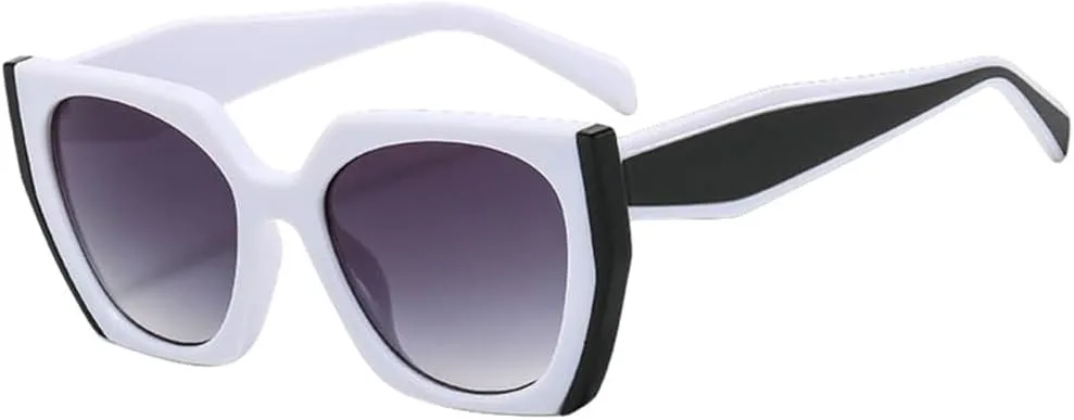 

Роскошные женские солнцезащитные очки в стиле «кошачий глаз», многоугольные, элегантные, винтажные, с защитой от ультрафиолета UV400 generic, White Black Gray