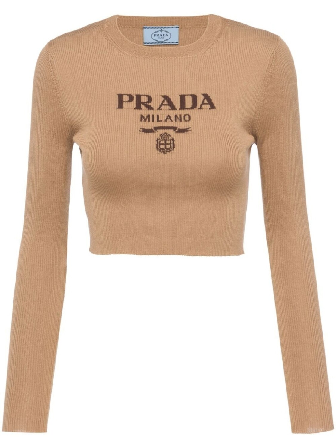 

Джемпер с логотипом Prada, коричневый