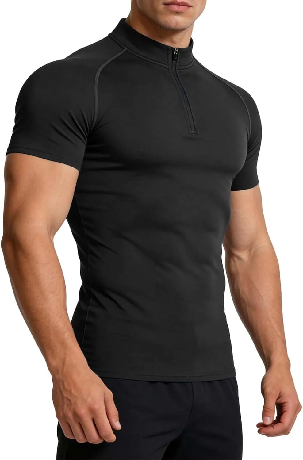 

Мужская футболка Quarter Zip с коротким рукавом для тренировок Xiaojmake