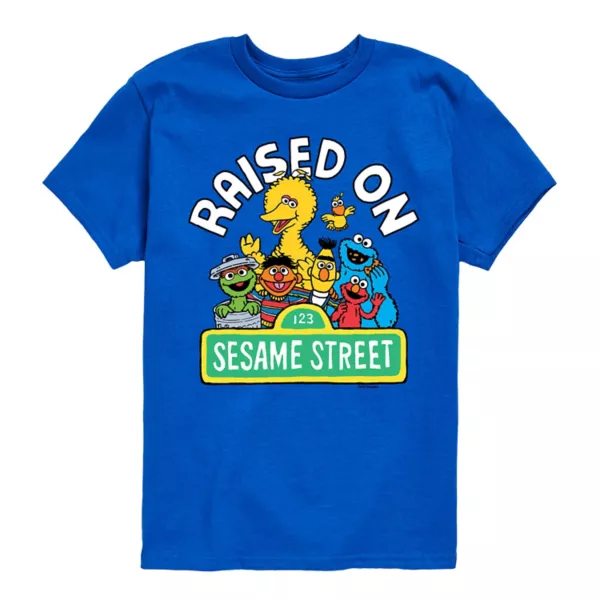 

Футболка для мальчиков 8-20 лет с принтом "Вырос на Sesame Street" Licensed Character, синий