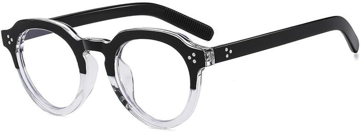 

Винтажные классические солнцезащитные очки с заклепками, неправильной формы, круглые, женские и мужские, в стиле люкс, панк, популярные, с защитой от УФ-излучения UV400 TYUVIVO, Black Clear Clear