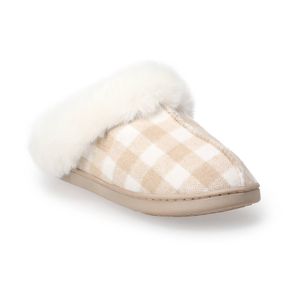 

LC Lauren Conrad Allis Женские тапочки из искусственного меха с манжетами, цвет Tan Plaid