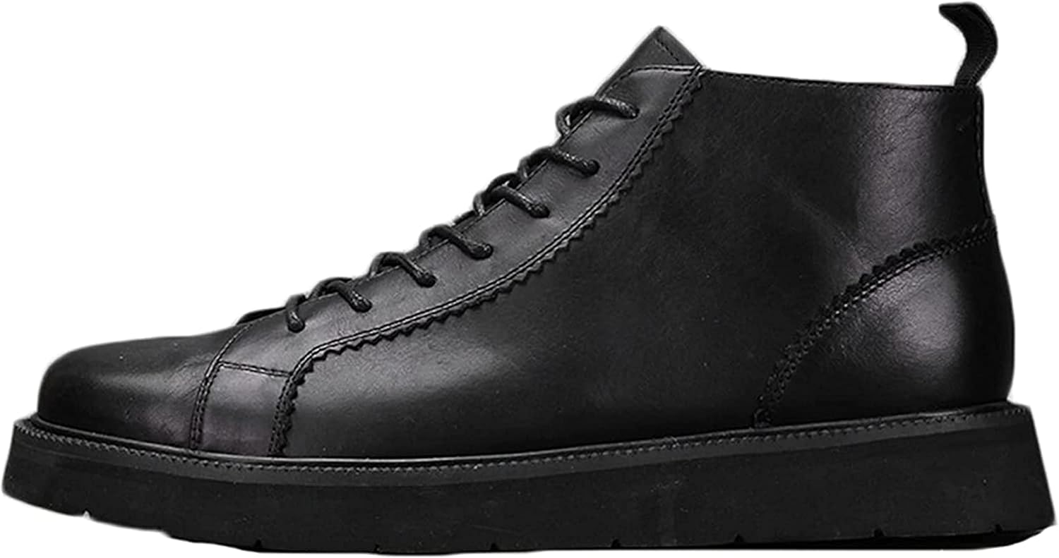 

Мужские теплые ботинки Yiozoi с шнуровкой, осенне-зимние, для повседневной носки, удобные ботинки для мужчин, черный