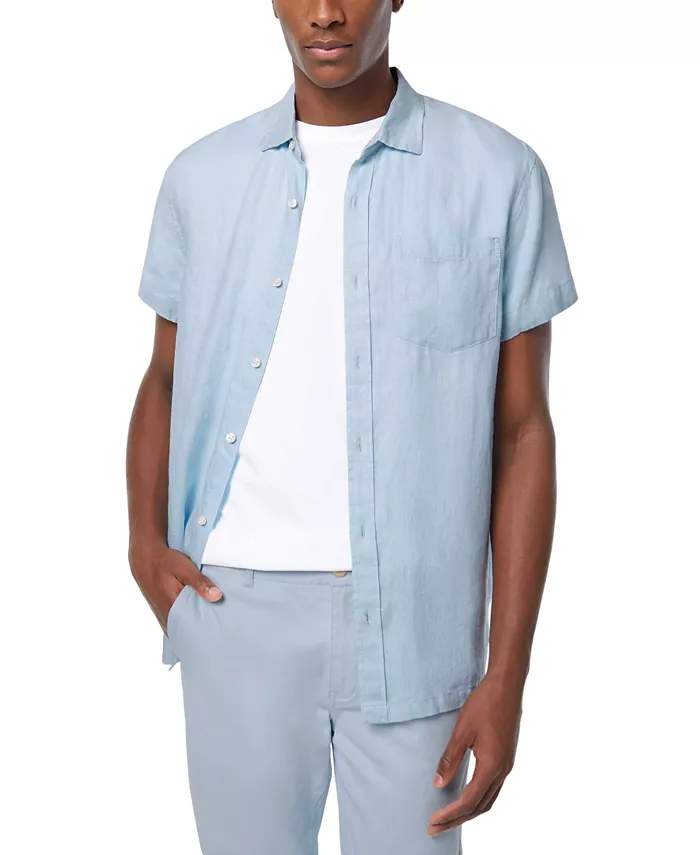 

Мужская льняная рубашка с коротким рукавом SCOTCH & SODA, синий