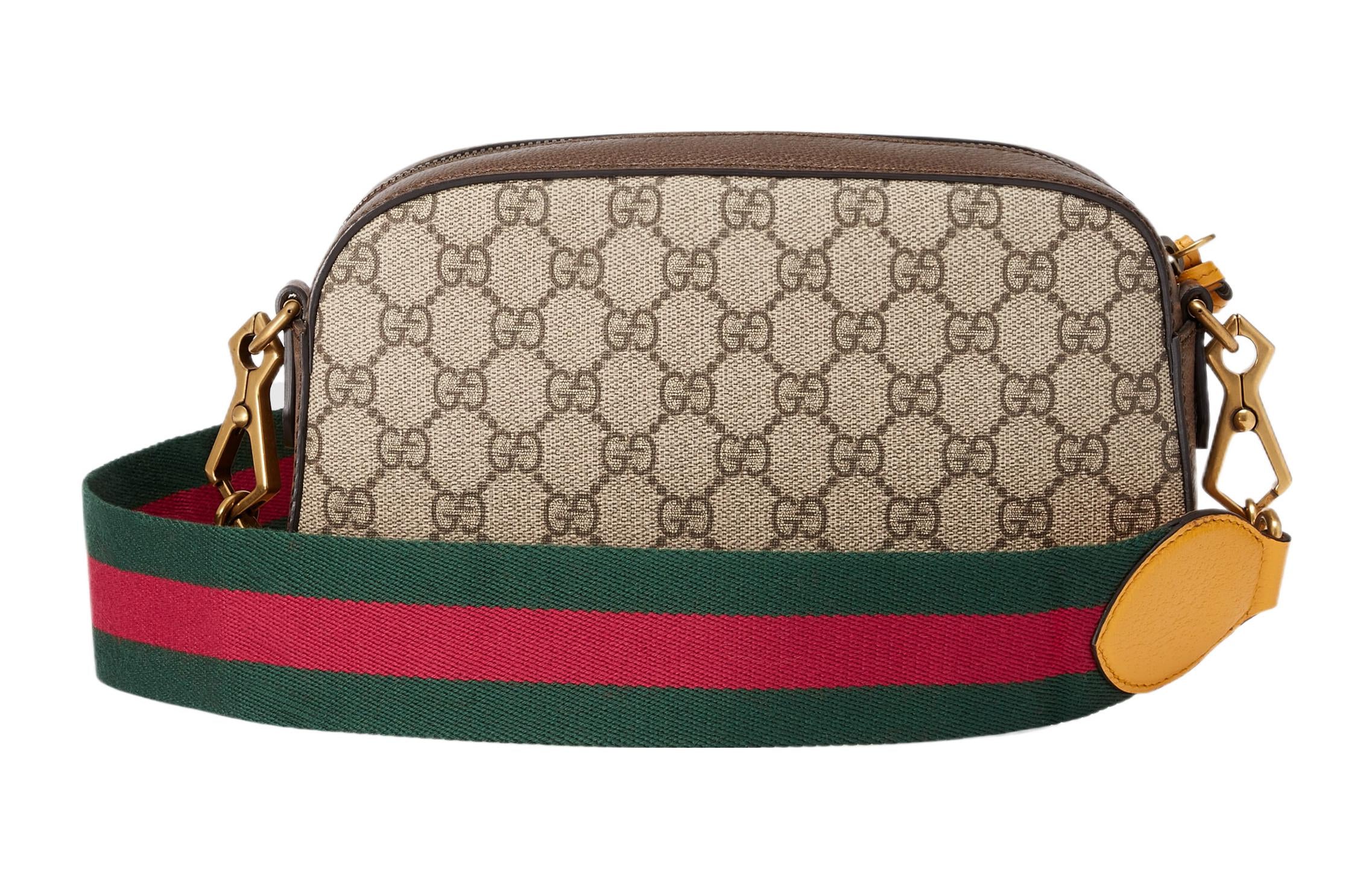 Сумка Gucci Neo Vintage Metallic Tiger Head Logo Stripe Messenger Bag 'Brown Yellow' — фото 4