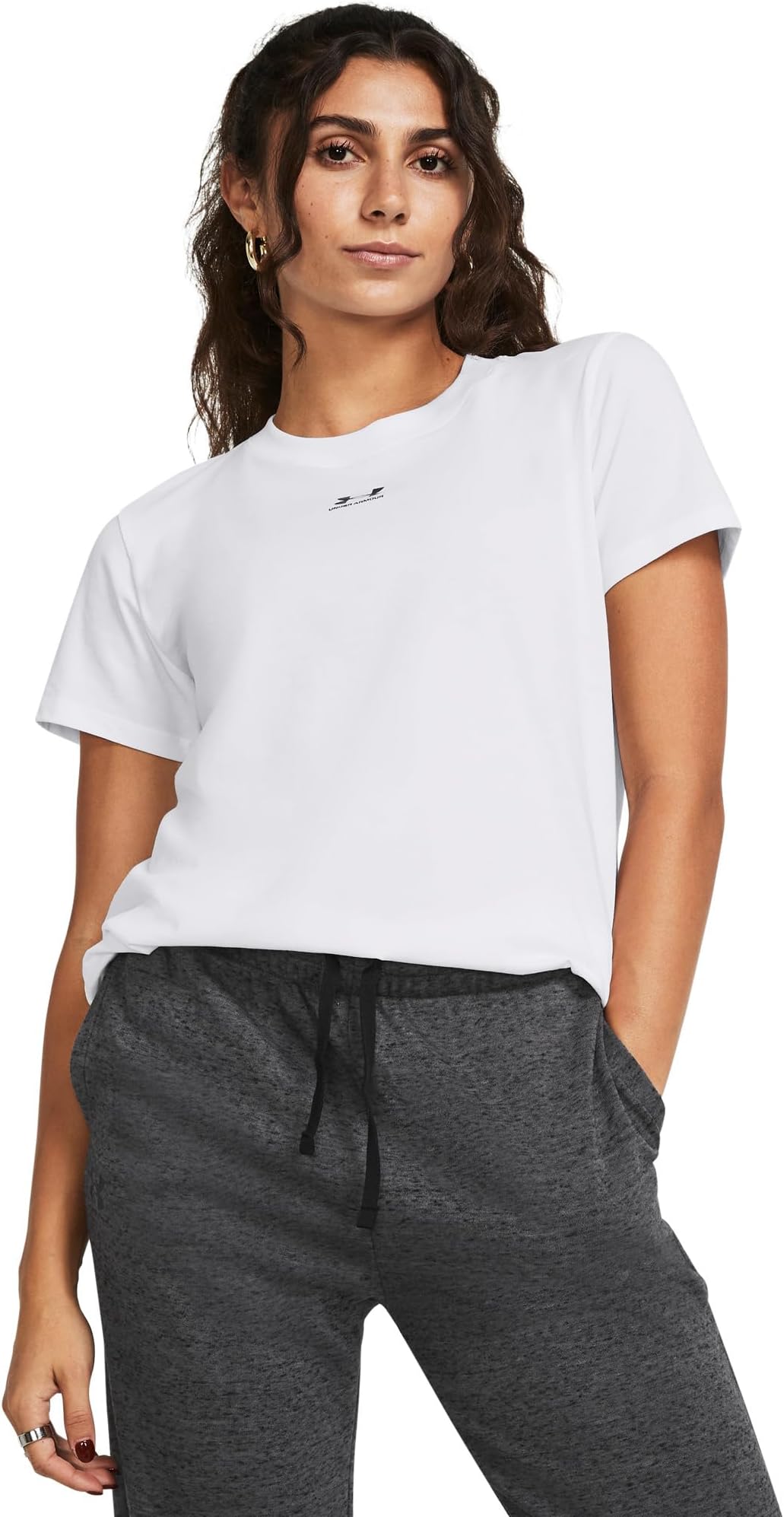 

Рубашка Under Armour Rival Core Short Sleeve T Shirt, цвет White/Black