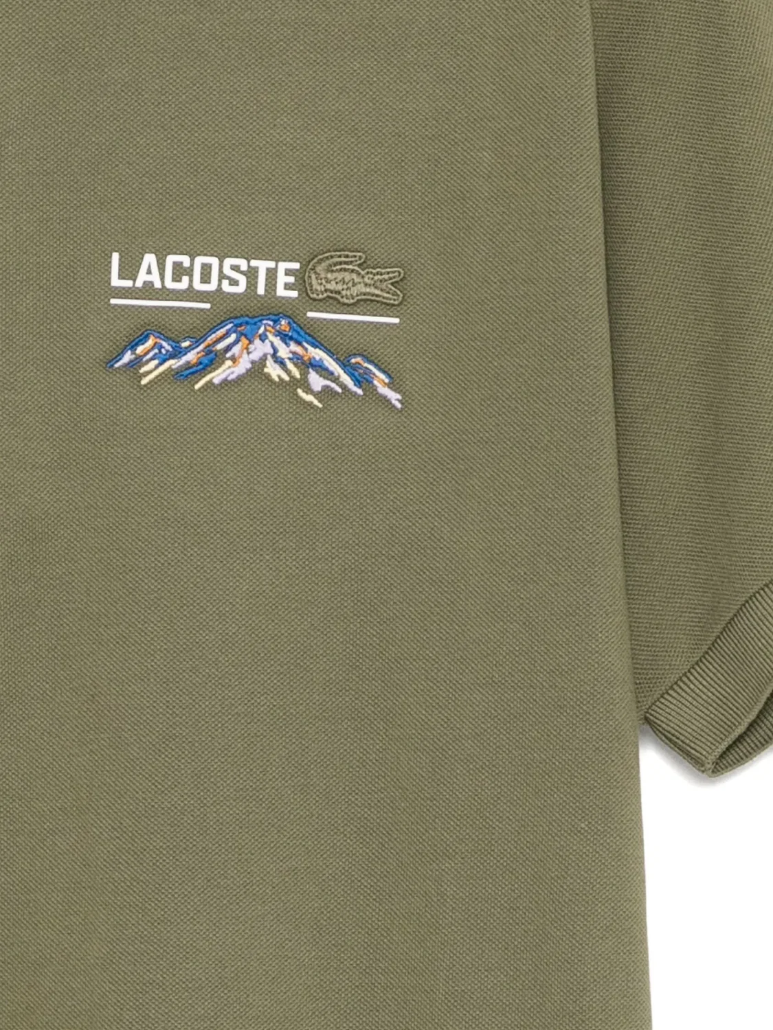 Рубашка поло Lacoste с вышитым логотипом, зеленый — фото 3