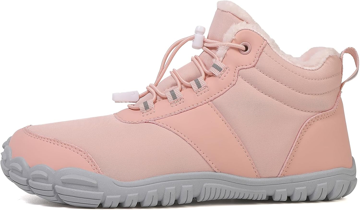 

Женские и мужские зимние ботинки для ходьбы, теплые водонепроницаемые противоскользящие кроссовки для активного отдыха, ботильоны с широким носком и меховой подкладкой, унисекс Generic, розовый