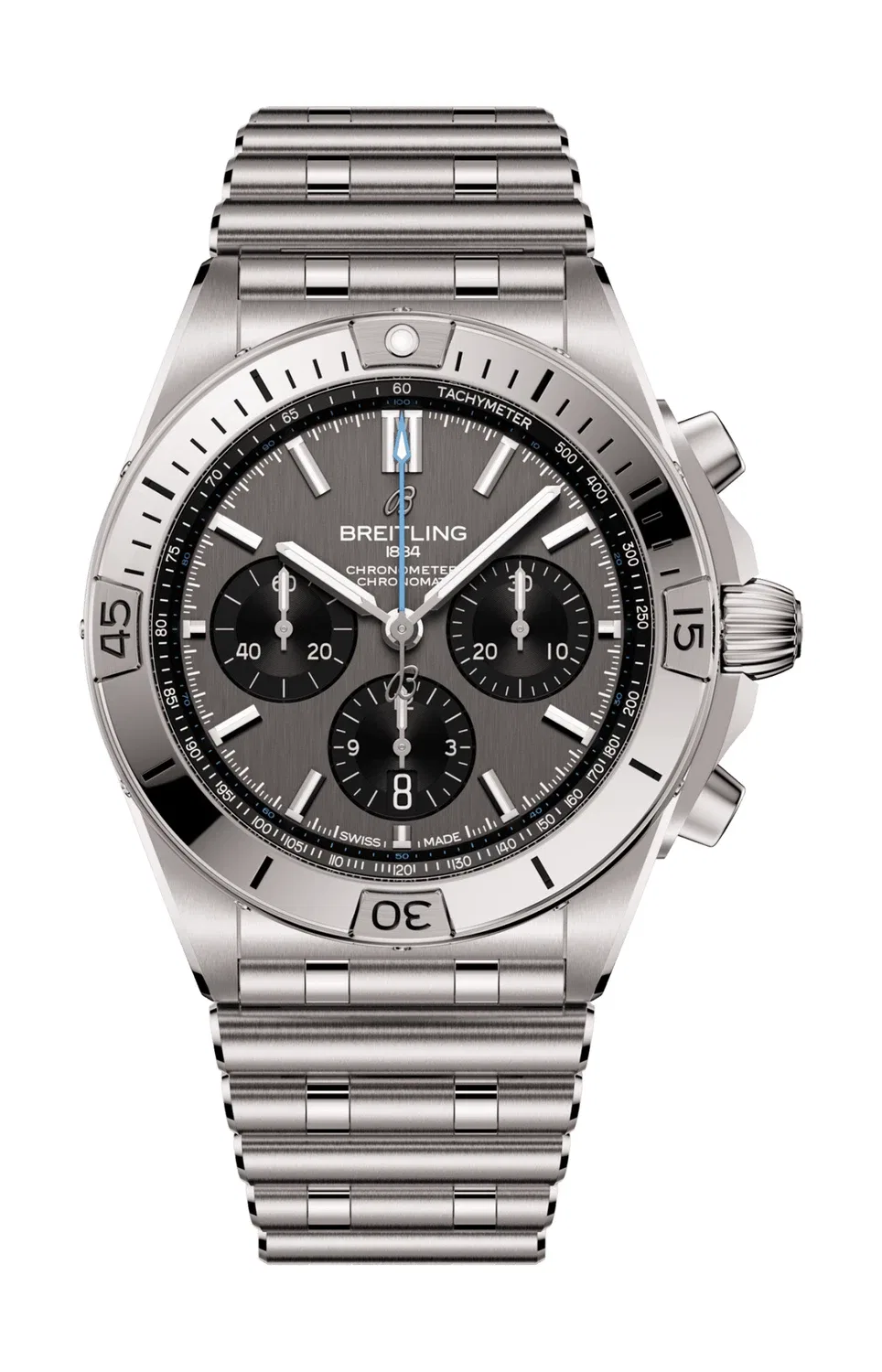 ХРОНОМАТ B01 42 - EB0134101M1E1 BREITLING, серебряный