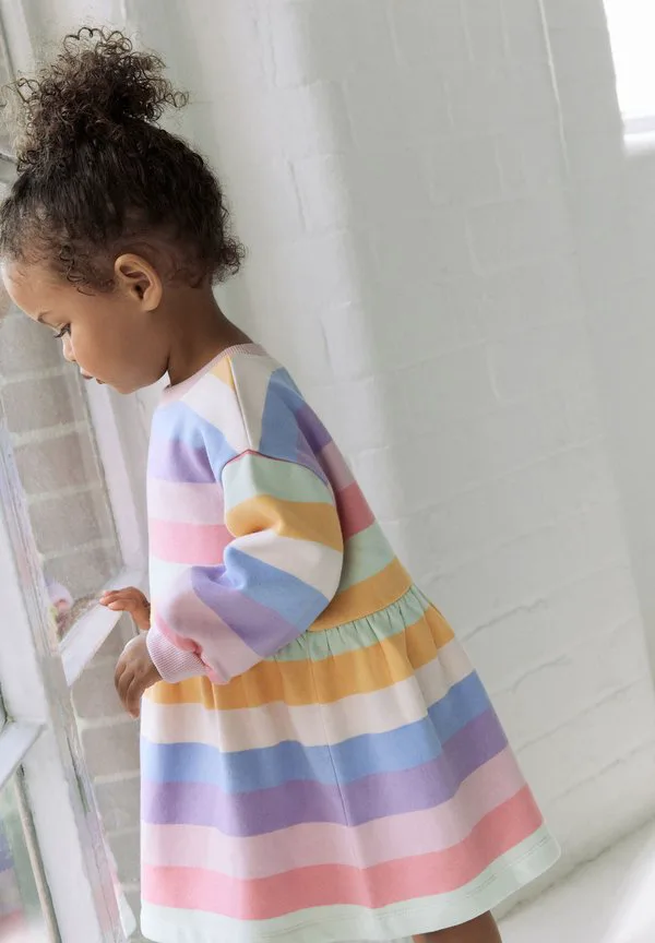 Повседневное платье стандартного кроя Next, Rainbow Striped — фото 3