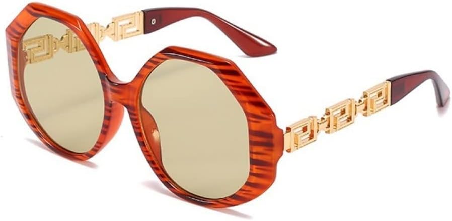 

Винтажные ретро-солнцезащитные очки большого квадратного размера 2027 года для женщин, модные многоугольные солнцезащитные очки для мужчин и мужчин, унисекс MTZJH, Stripe Green