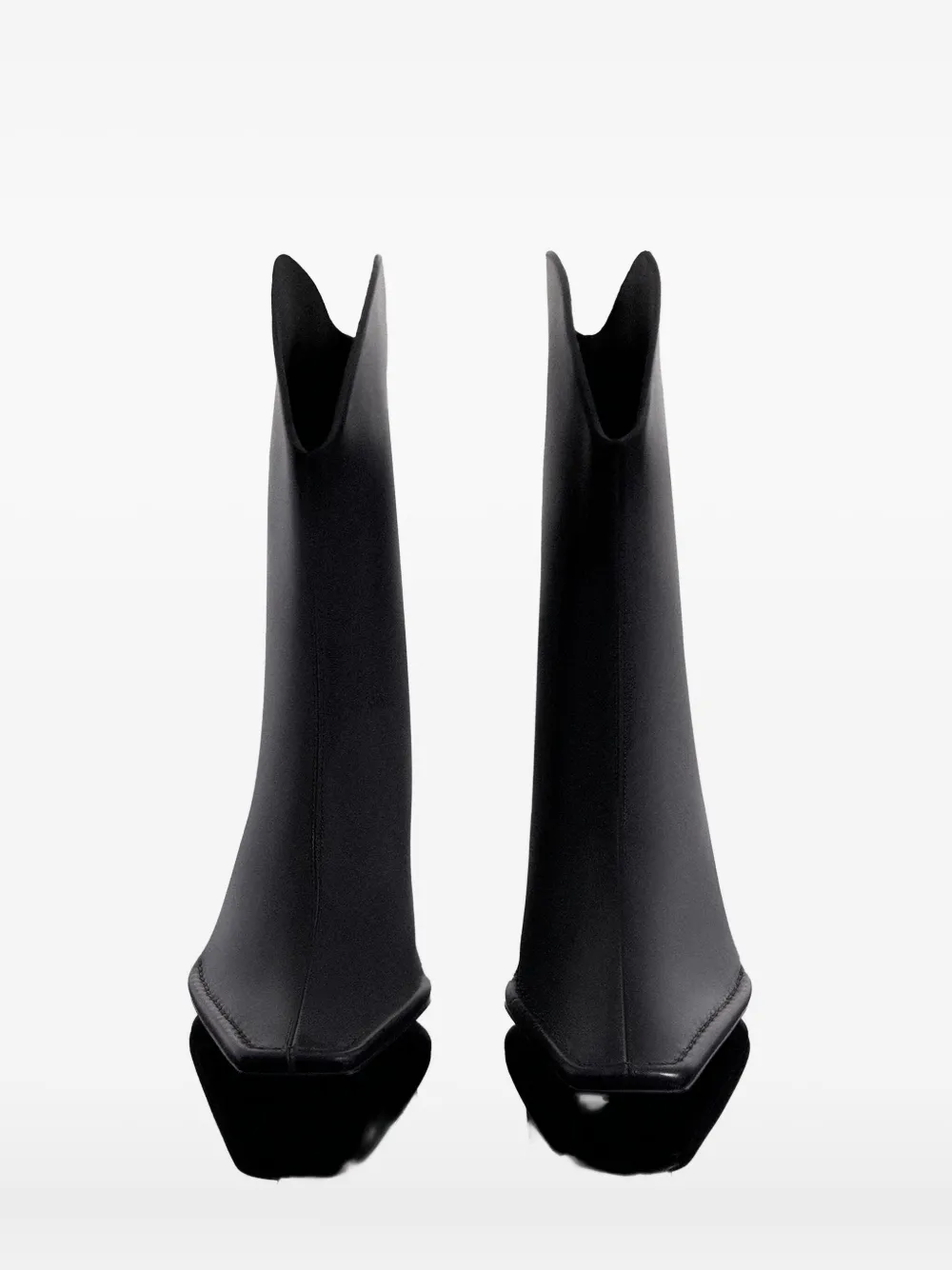 Ботинки с квадратным носком и скульптурным каблуком высотой 65 мм Mugler, черный — фото 3