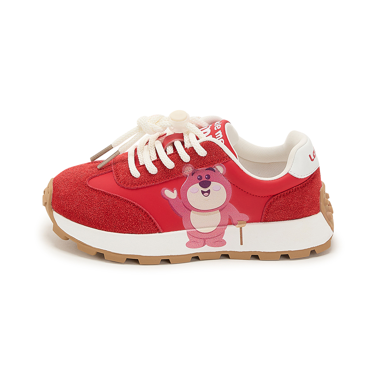 

Нескользящие и дышащие низкие повседневные кроссовки Strawberry Bear Series для подростков и детей Disney, белый/розовый