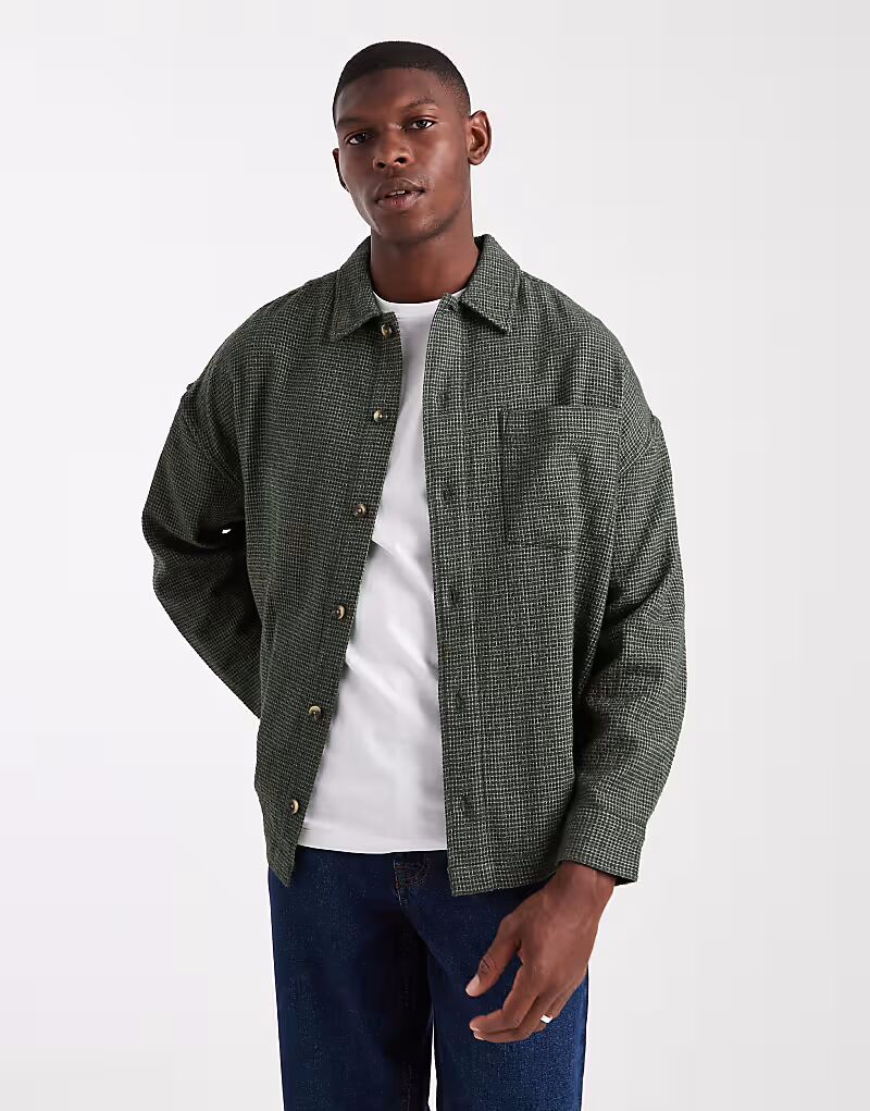 

Рубашка свободного кроя зеленого цвета Asos Design