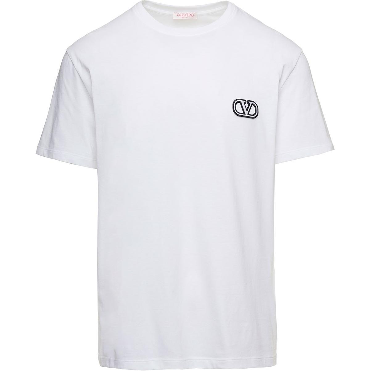 

Футболка VLogo с прямым подолом Valentino, белый