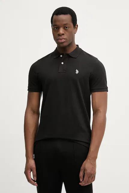 Поло хлопковое DHM PIQUE U.S. Polo Assn., черный