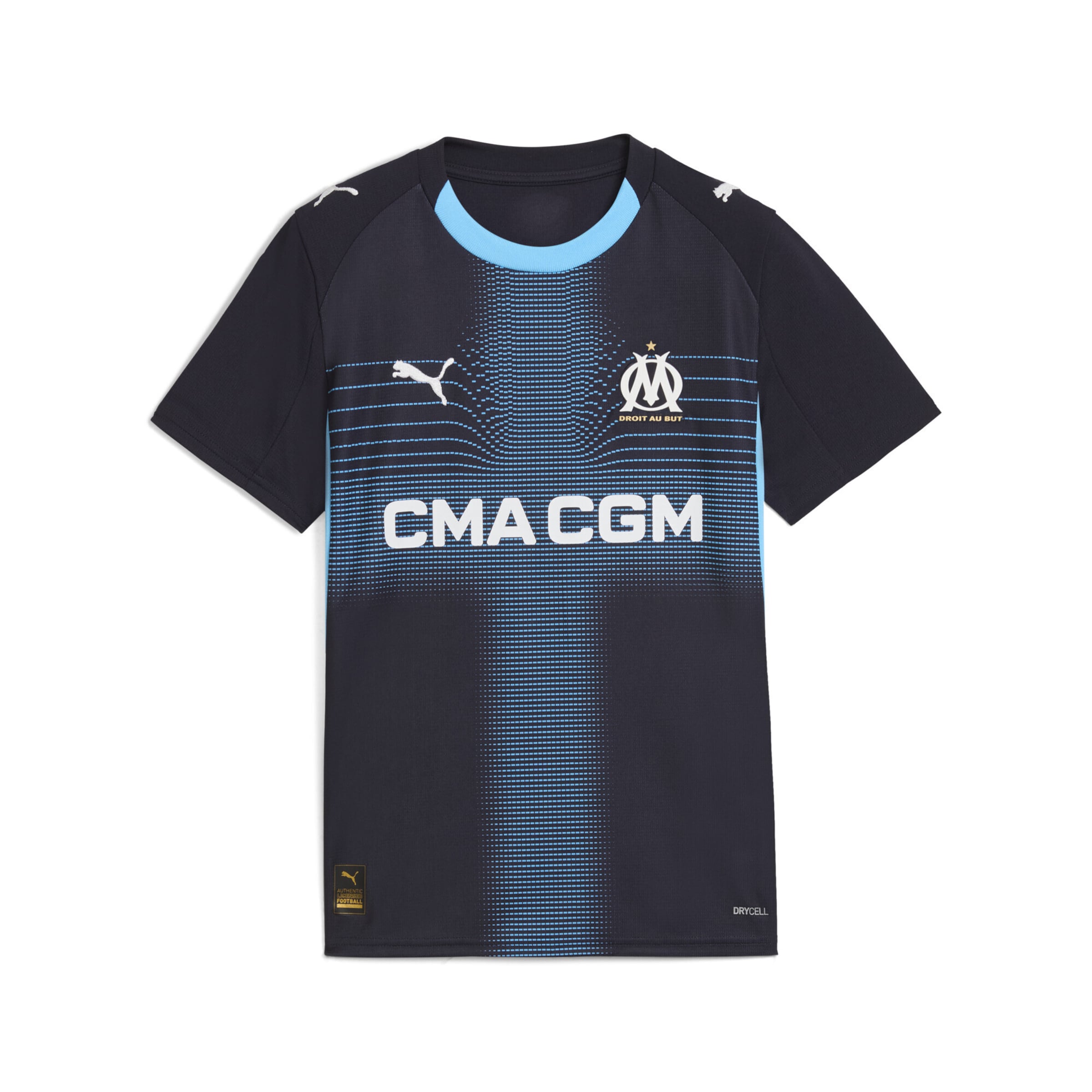 

PUMA Футболка 'Olympique de Marseille 25/26' в синем и светло-голубом цветах