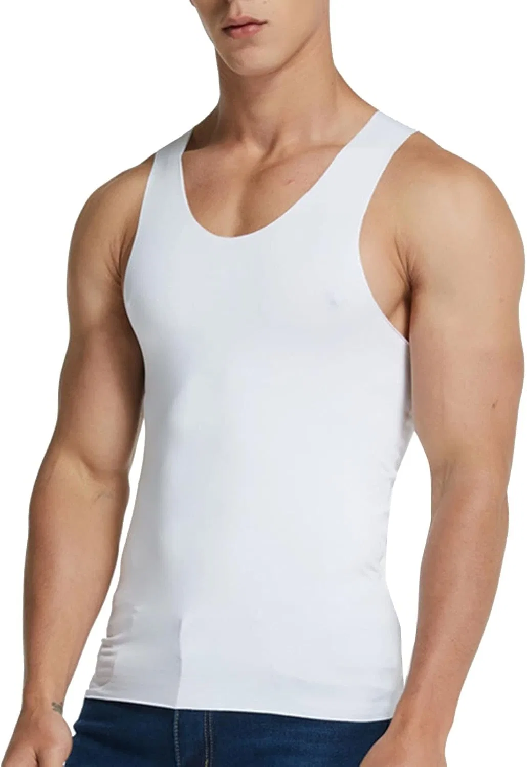 Майка мужская компрессионная, Ice Silk, White
