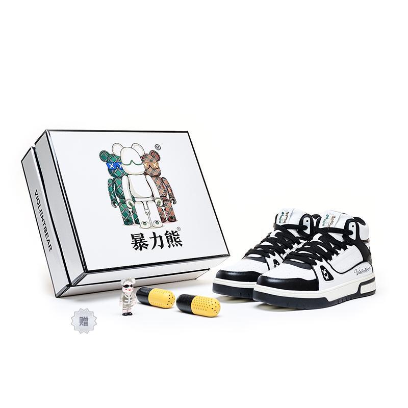 

Violentbear Скользоустойчивые, износостойкие, легкие повседневные ботинки унисекс черно-белые, цвет Black White