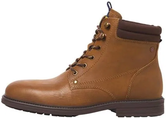 Мужские кожаные ботинки JACK & JONES Jfwsolomon на шнуровке до щиколотки, Honey