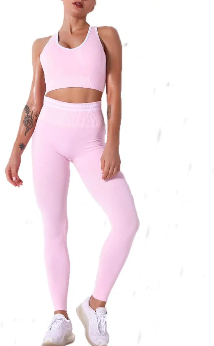 Спортивный костюм для йоги, женский, 2 предмета, Pink