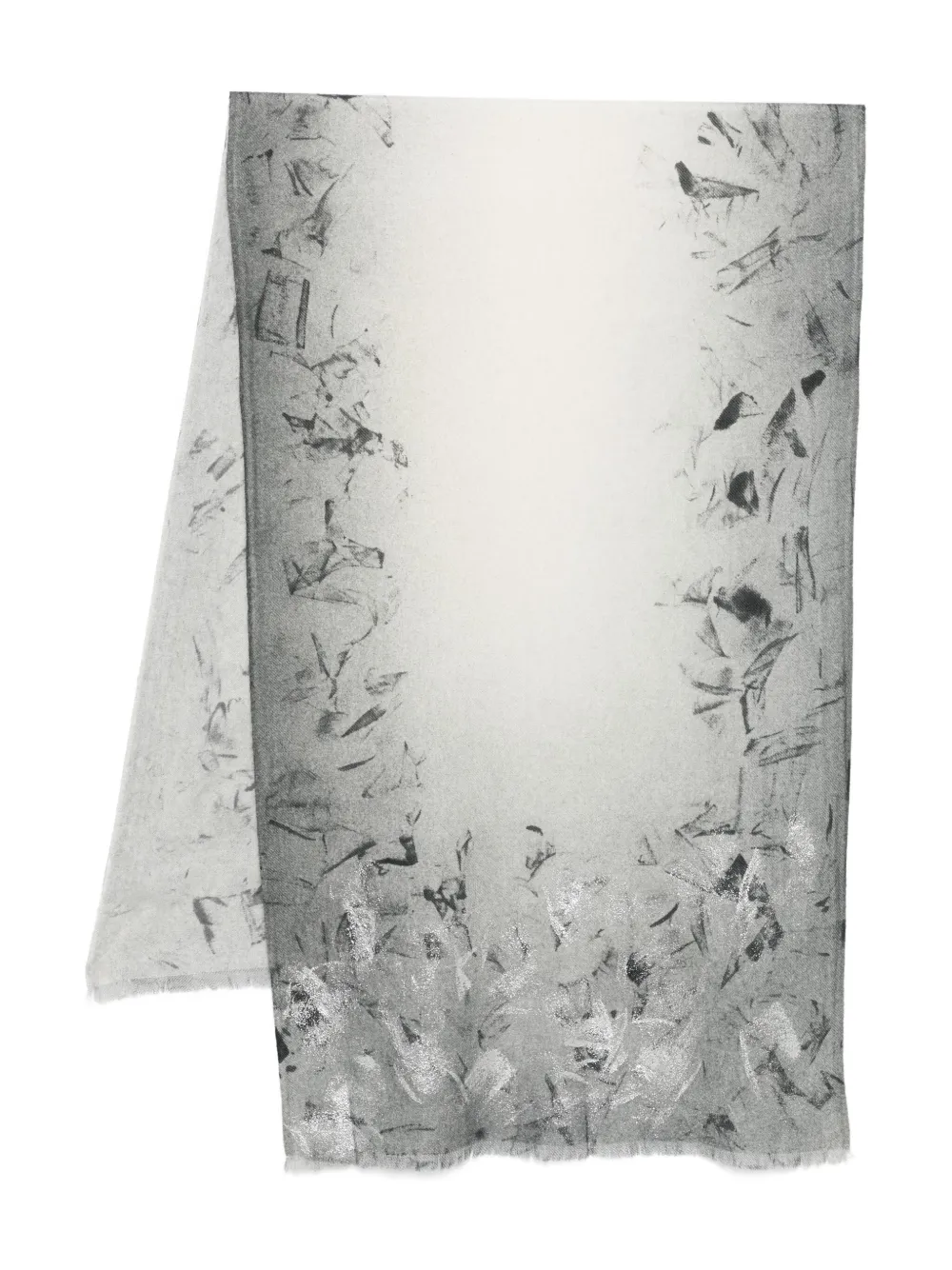 

Шарф с бахромой и абстрактным принтом 19 Andrea’S 47, серый