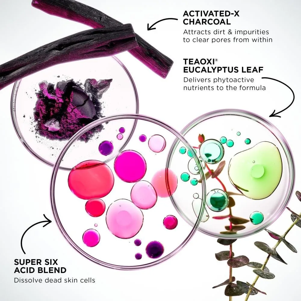 Очищающая маска для лица Glamglow SUPERMUD Instant Clearing Treatment | Очищающая маска для проблемной и жирной кожи, помогающая сузить поры | Активированный уголь, BHA и AHA кислоты 56.70 г (2 шт.) — фото 4