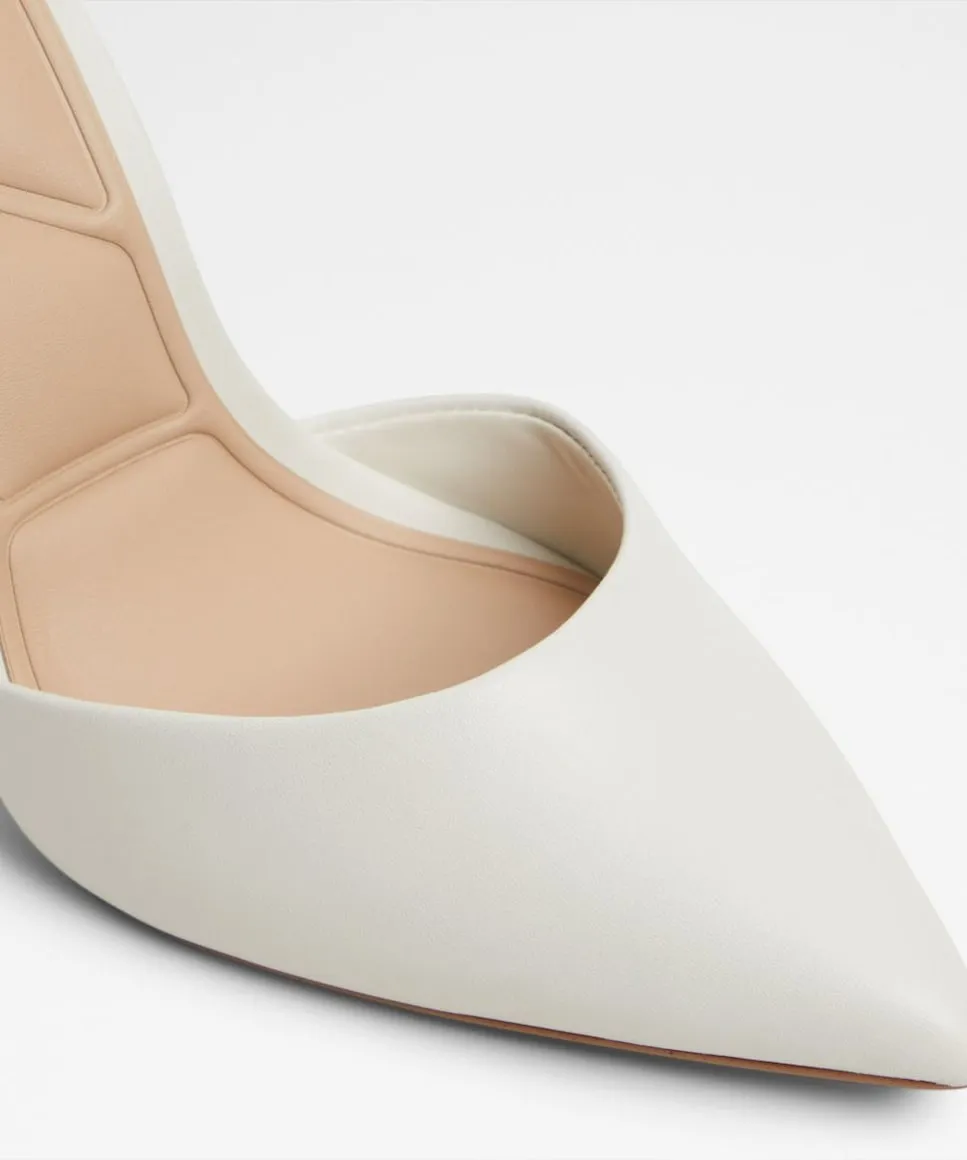 Женские туфли-лодочки из кожи с острым носком Aldo, белый — фото 4