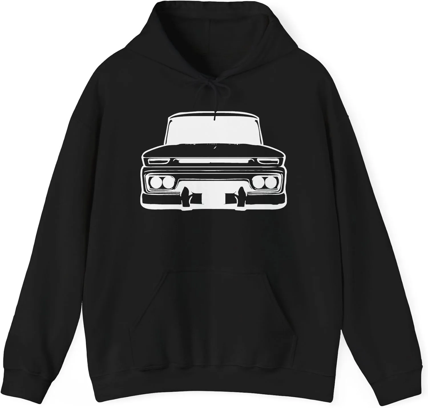 Футболка с капюшоном 1960-66 Garage Shirt Classic Lowered Pickup Truck C10 C20 Cheyenne T Shirt Hoodie Unisex Heavy Blend Hooded Thickest GENERIC, черный