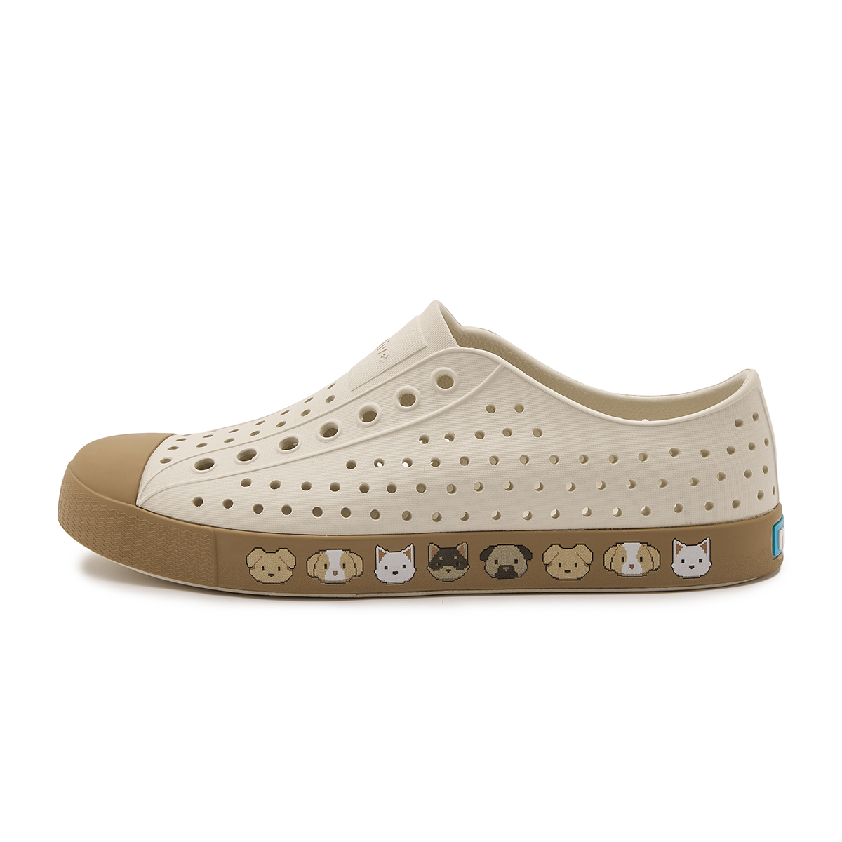 Native Shoes Джефферсон Клоги Тапочки Унисекс Белый Серый - Светлый Павлин Котёнок Полоска Тофу Белый[Подарок Включён Случайные Шармы Для Обуви 3 Шт] — фото 2